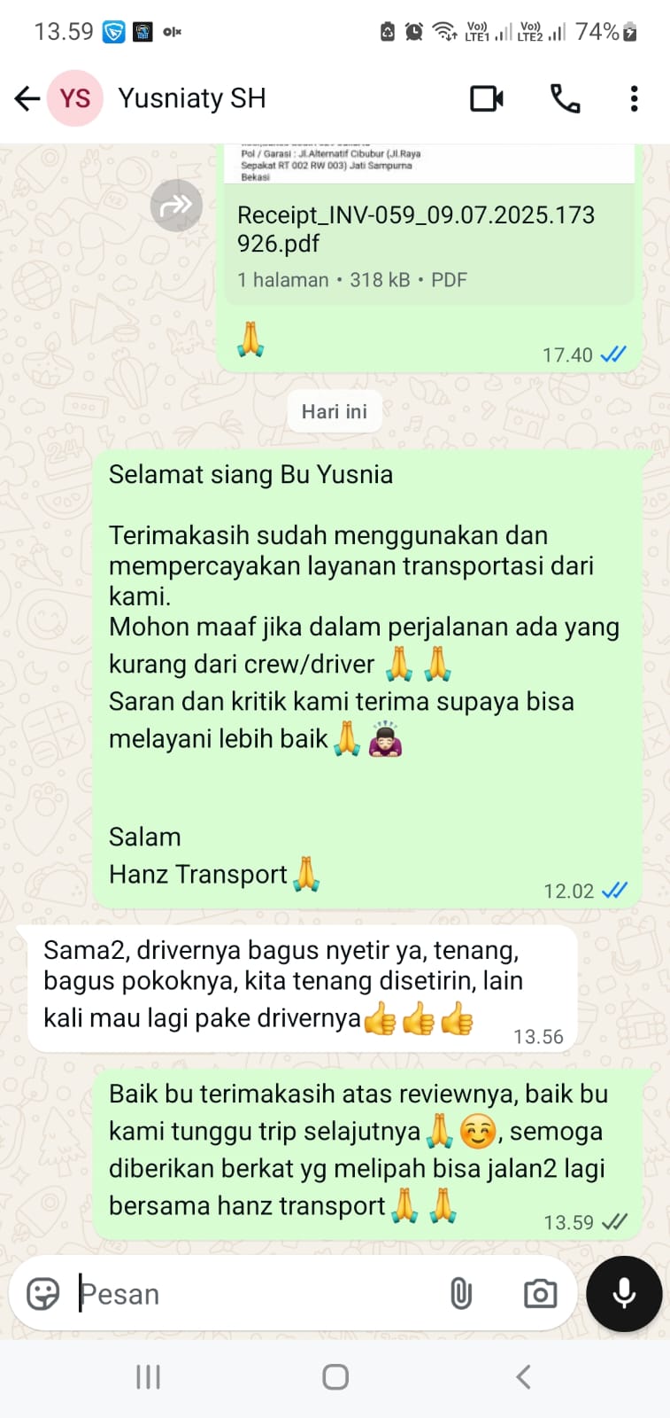 Testimoni Pelanggan