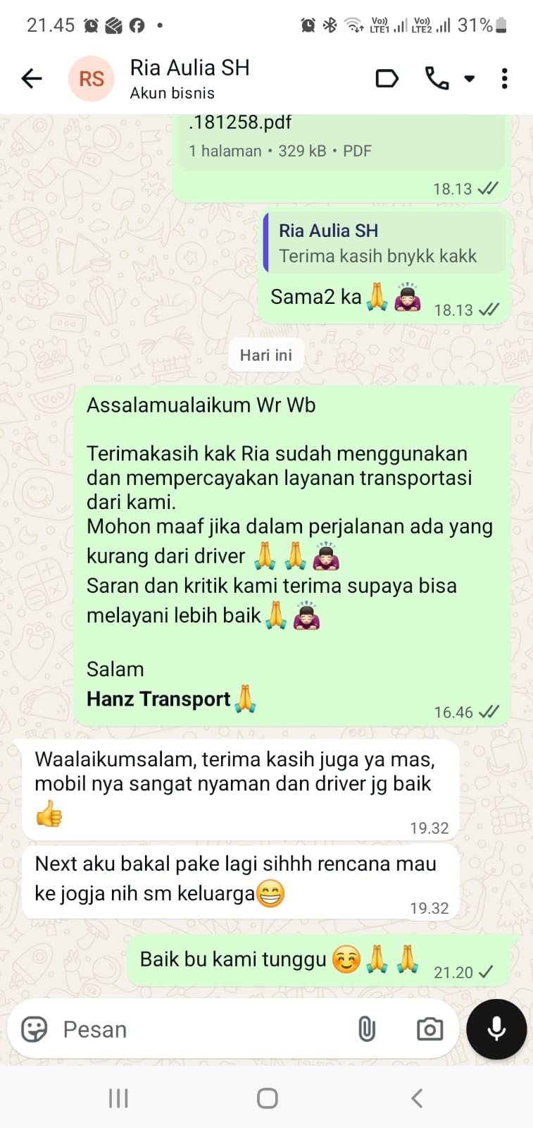 Testimoni Pelanggan
